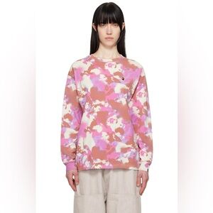 BAPE Pink Map Camo Long Sleeve T-shirt